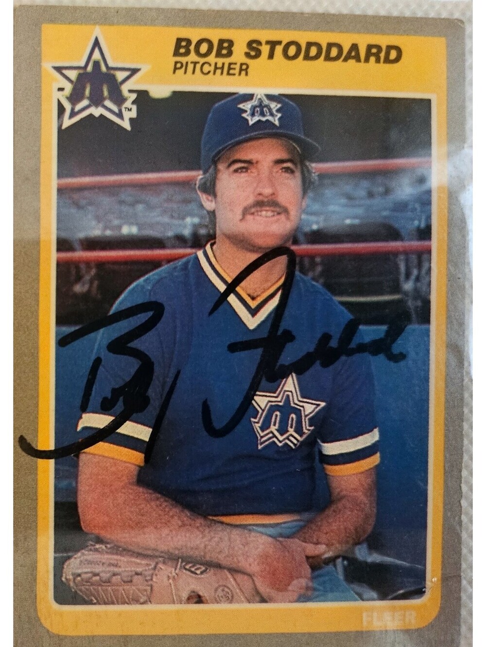 1985 Fleer Baseball 502 Bob Stoddard AUTOGRAPHED SIGNED Mariners